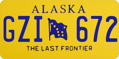 AK license plate GZI672