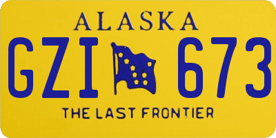 AK license plate GZI673