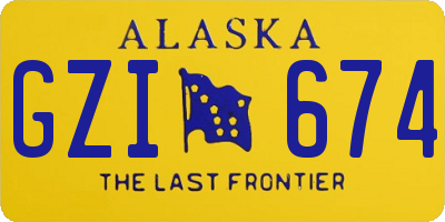 AK license plate GZI674