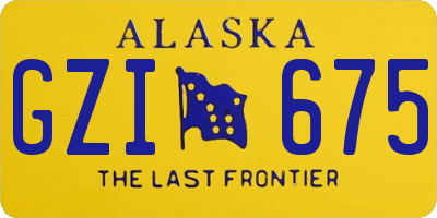 AK license plate GZI675
