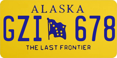 AK license plate GZI678