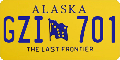 AK license plate GZI701