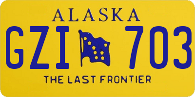 AK license plate GZI703
