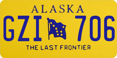 AK license plate GZI706