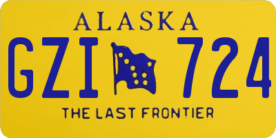 AK license plate GZI724