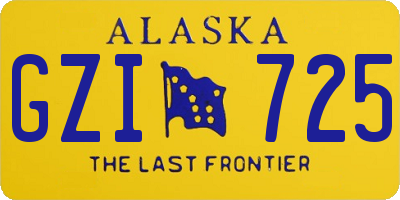 AK license plate GZI725