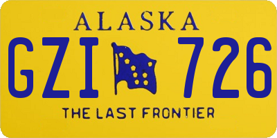 AK license plate GZI726