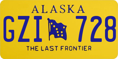 AK license plate GZI728