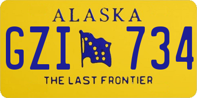 AK license plate GZI734
