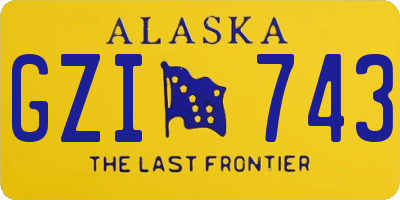 AK license plate GZI743