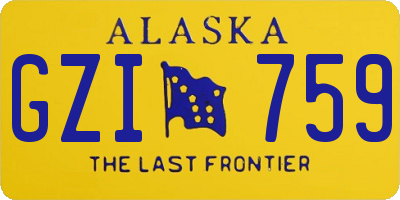 AK license plate GZI759