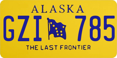 AK license plate GZI785