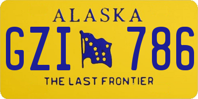 AK license plate GZI786