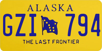 AK license plate GZI794