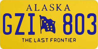 AK license plate GZI803