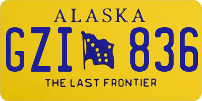 AK license plate GZI836