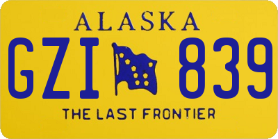 AK license plate GZI839