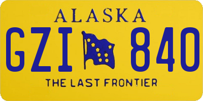 AK license plate GZI840