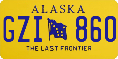 AK license plate GZI860