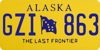 AK license plate GZI863