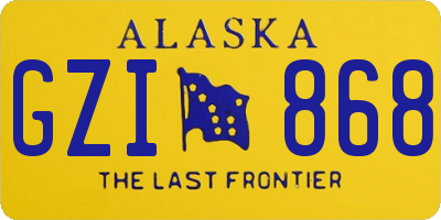 AK license plate GZI868