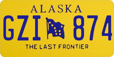 AK license plate GZI874