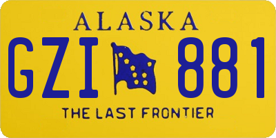 AK license plate GZI881