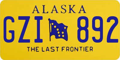 AK license plate GZI892