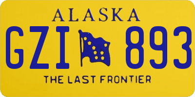 AK license plate GZI893