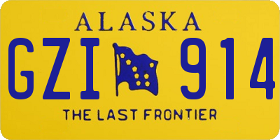 AK license plate GZI914