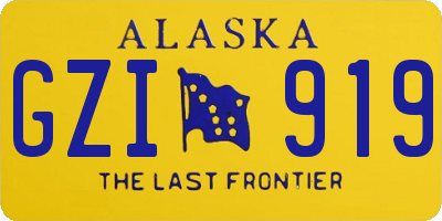 AK license plate GZI919