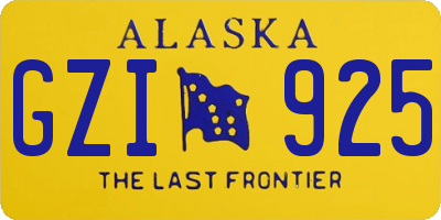 AK license plate GZI925