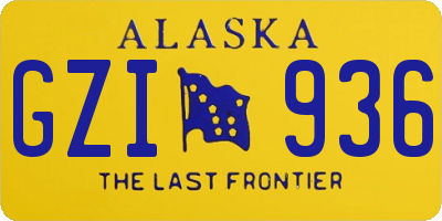 AK license plate GZI936