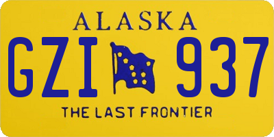 AK license plate GZI937