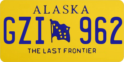 AK license plate GZI962