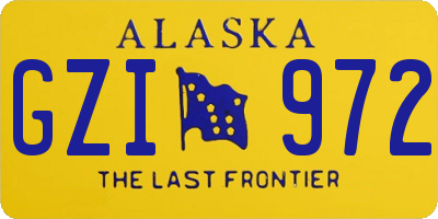 AK license plate GZI972