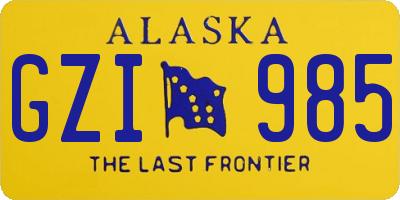 AK license plate GZI985
