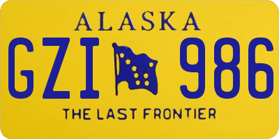 AK license plate GZI986