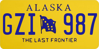 AK license plate GZI987