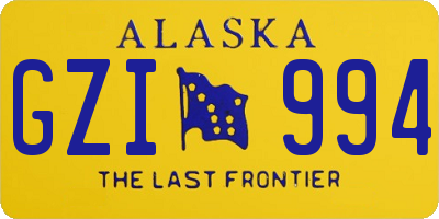 AK license plate GZI994