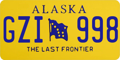 AK license plate GZI998