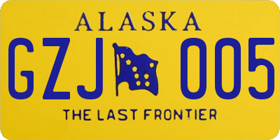 AK license plate GZJ005