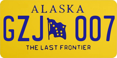 AK license plate GZJ007