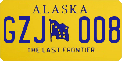 AK license plate GZJ008