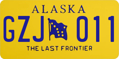 AK license plate GZJ011