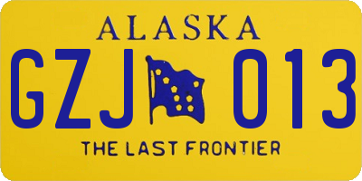 AK license plate GZJ013