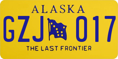 AK license plate GZJ017