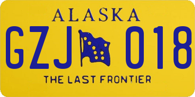 AK license plate GZJ018