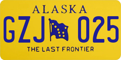 AK license plate GZJ025