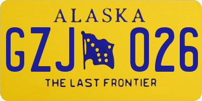 AK license plate GZJ026